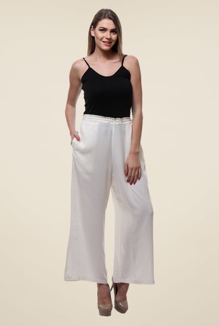 Varanga Off White Solid Palazzo Varanga Off White Solid Palazzo