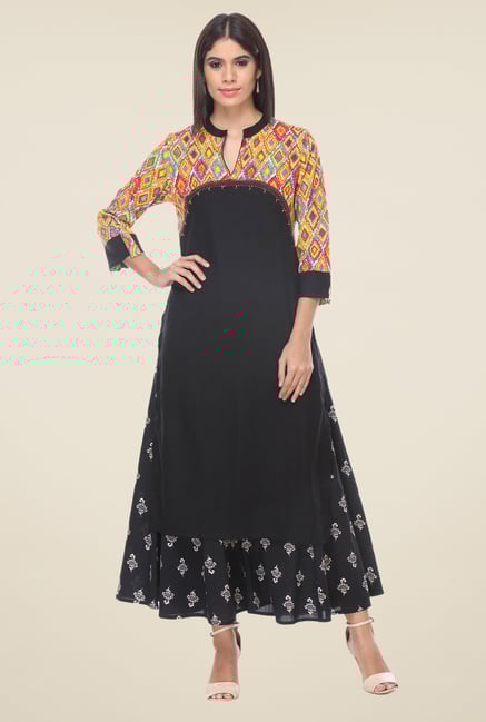 Varanga Black Printed Kurta Varanga Black Printed Kurta