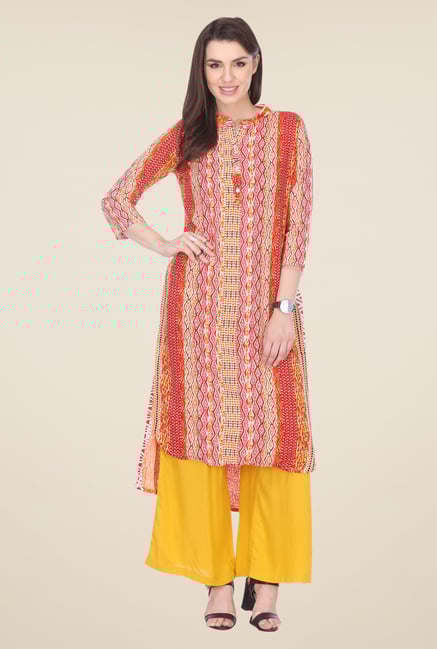 Varanga Orange Printed Kurta Varanga Orange Printed Kurta