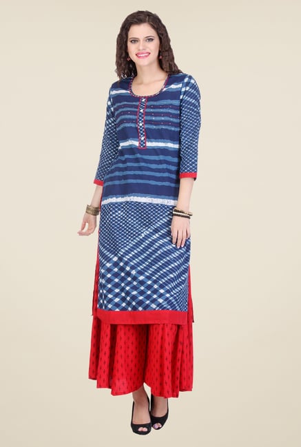 Varanga Blue Printed Kurta Varanga Blue Printed Kurta