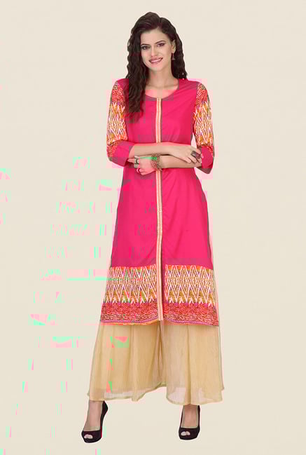 Varanga Pink Printed Kurta Varanga Pink Printed Kurta