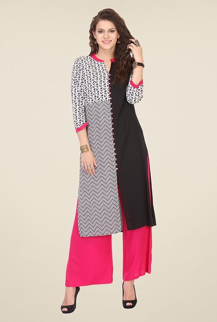 Varanga Black Printed Kurta Varanga Black Printed Kurta
