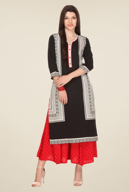 Varanga Black Printed Kurta Varanga Black Printed Kurta