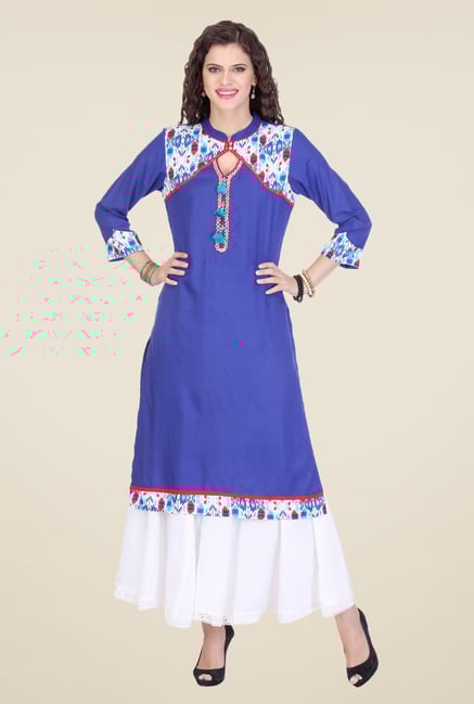 Varanga Blue Printed Kurta Varanga Blue Printed Kurta