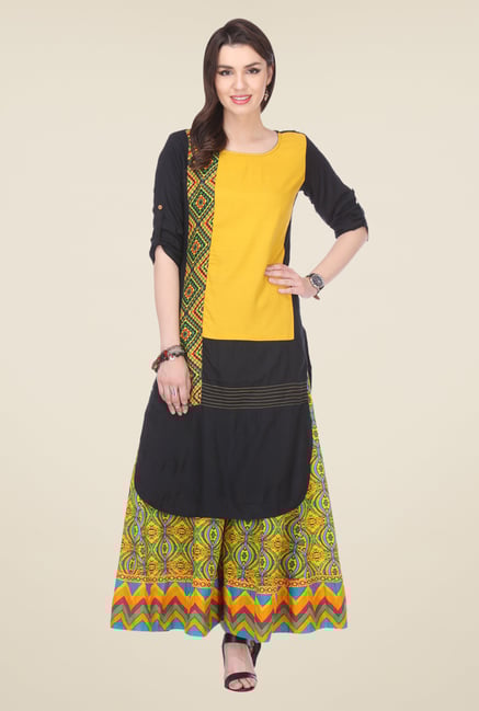 Varanga Yellow Printed Kurta Varanga Yellow Printed Kurta