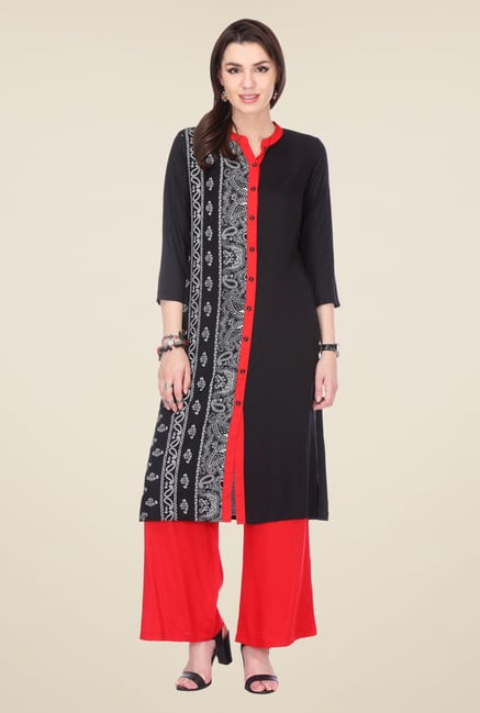 Varanga Black Printed Kurta Varanga Black Printed Kurta