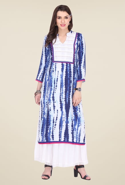 Varanga Blue Printed Kurta Varanga Blue Printed Kurta