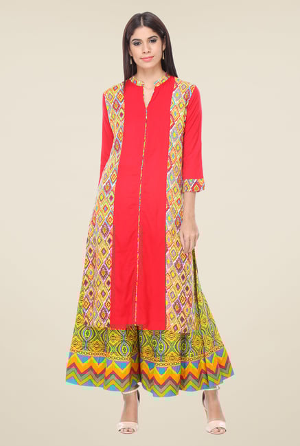 Varanga Red Printed Kurta Varanga Red Printed Kurta