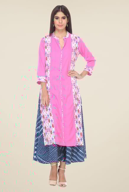 Varanga Pink Printed Kurta Varanga Pink Printed Kurta