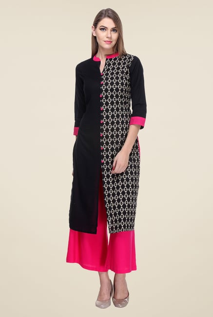 Varanga Black Printed Kurta Varanga Black Printed Kurta