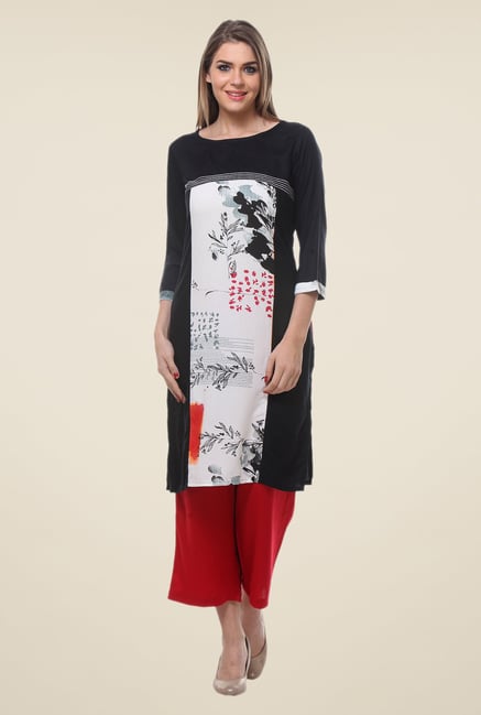 Varanga Black Printed Kurta Varanga Black Printed Kurta