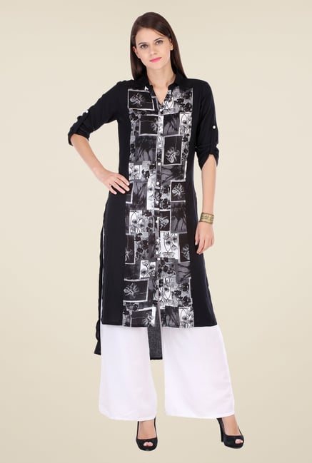 Varanga Black Printed Kurta Varanga Black Printed Kurta