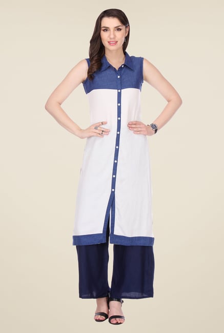 Varanga White Solid Kurta Varanga White Solid Kurta