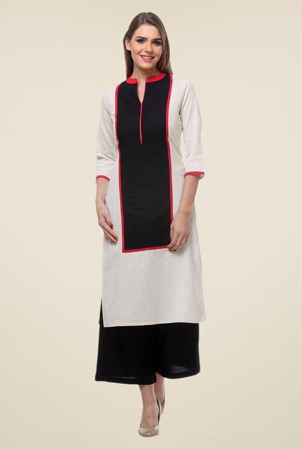 Varanga White Solid Kurta Varanga White Solid Kurta