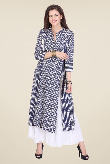 Varanga Blue Printed Kurta Varanga Blue Printed Kurta