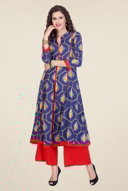 Varanga Blue Printed Kurta Varanga Blue Printed Kurta