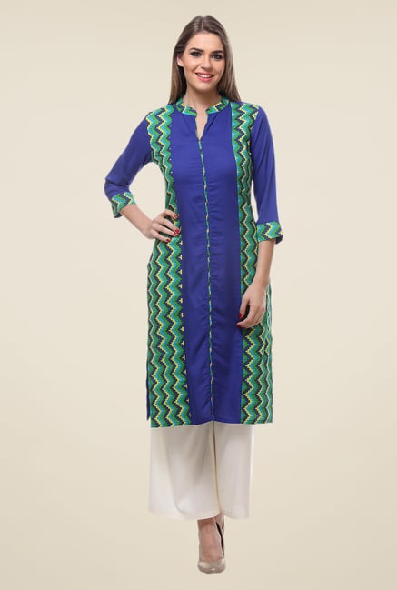 Varanga Blue Printed Kurta Varanga Blue Printed Kurta