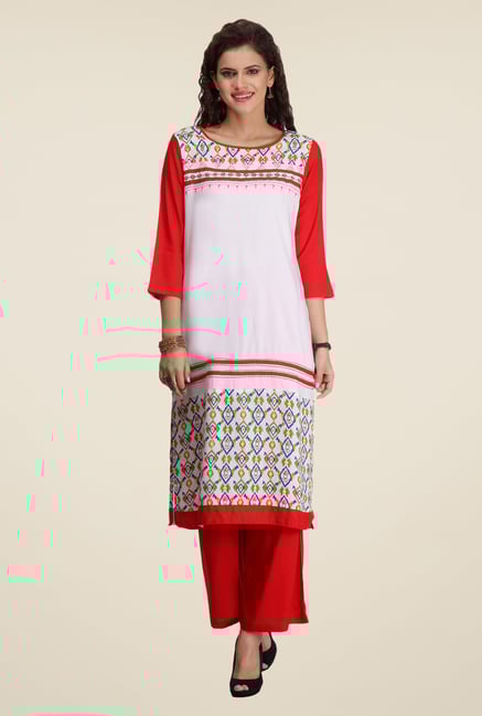 Varanga White Printed Kurta Varanga White Printed Kurta