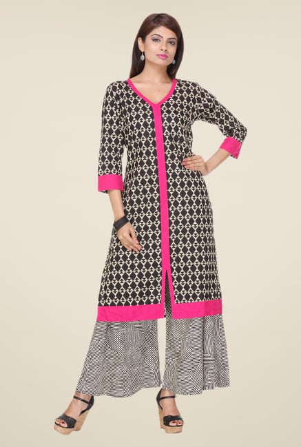 Varanga Black Printed Kurta Varanga Black Printed Kurta