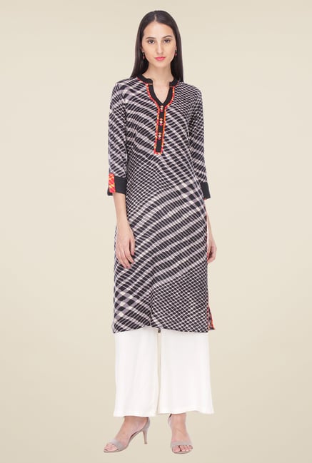 Varanga Black Printed Kurta Varanga Black Printed Kurta