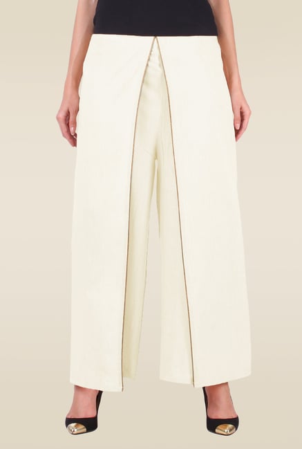 9rasa Off-White Wrap Palazzo 9rasa Off-White Wrap Palazzo