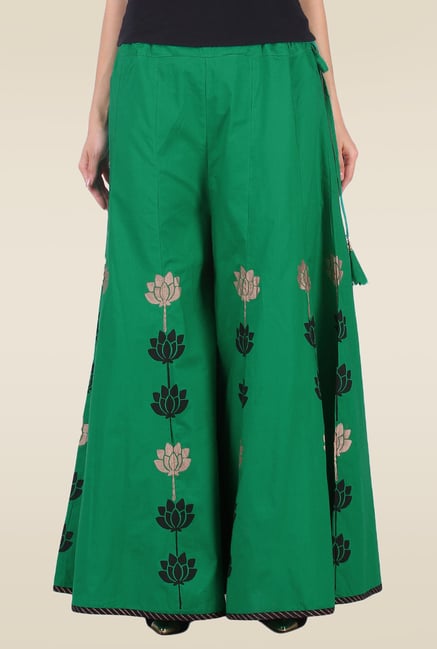 9rasa Green Printed Kalidaar Sharara 9rasa Green Printed Kalidaar Sharara