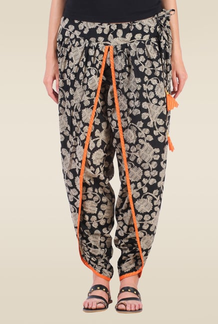 9rasa Black Printed Dhoti 9rasa Black Printed Dhoti