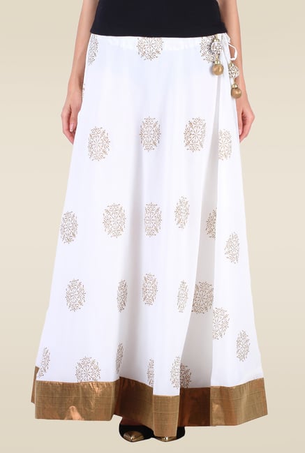 9rasa Off-White Printed Skirt 9rasa Off-White Printed Skirt