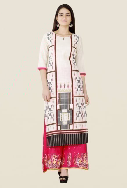 W Beige Printed Kurta W Beige Printed Kurta