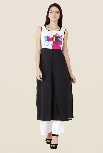 W White & Black Printed Kurta W White & Black Printed Kurta