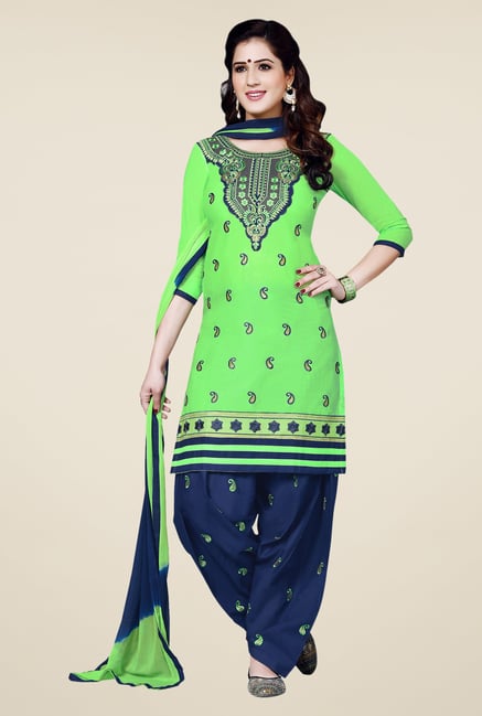 Salwar Studio Green & Blue Patiala Dress Material Salwar Studio Green & Blue Patiala Dress Material