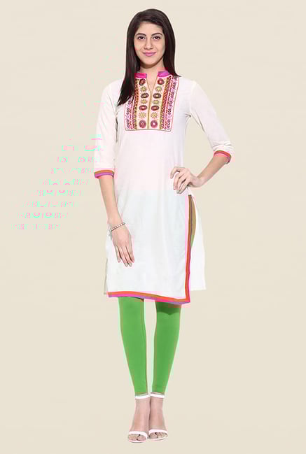 Mytri White Embroidered Kurti Mytri White Embroidered Kurti
