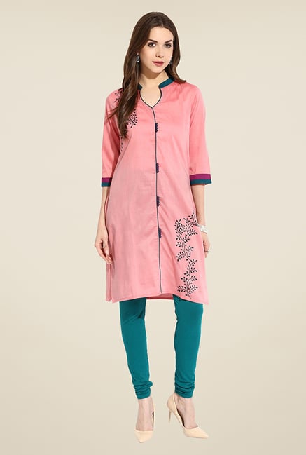 Mytri Peach Printed Kurti Mytri Peach Printed Kurti