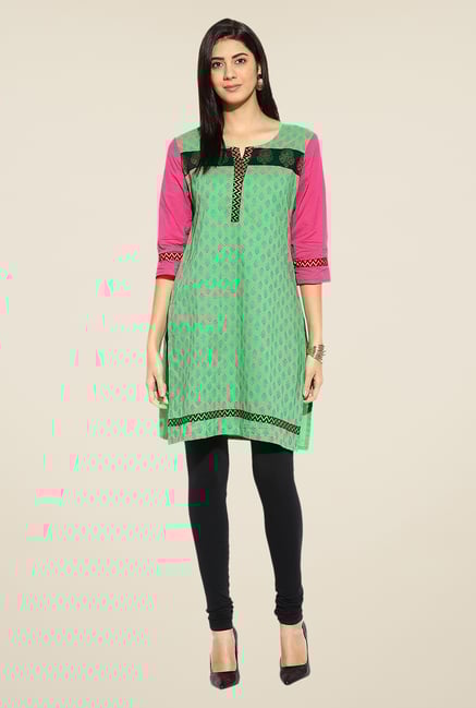 Mytri Green Printed Kurti Mytri Green Printed Kurti