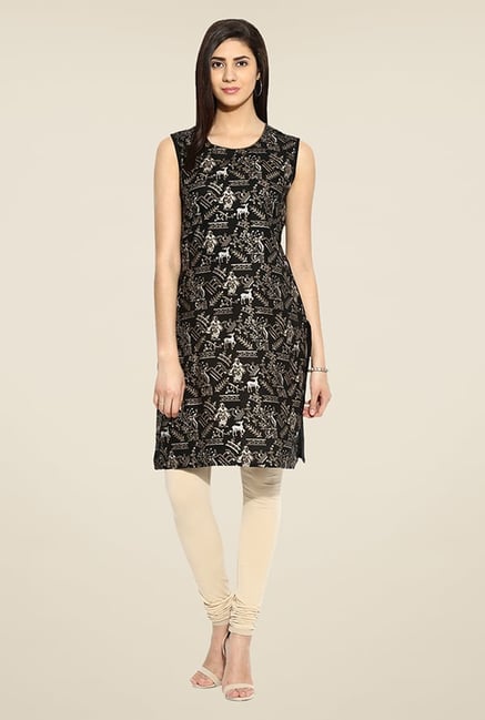 Mytri Black Printed Kurti Mytri Black Printed Kurti