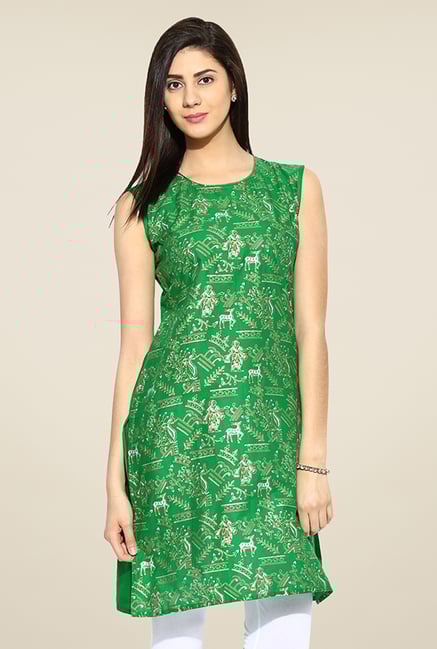 Mytri Green Printed Kurti Mytri Green Printed Kurti
