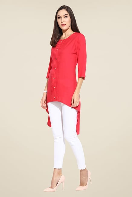 Mytri Coral Solid Kurti Mytri Coral Solid Kurti