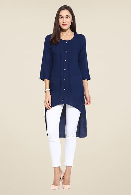 Mytri Navy Solid Kurti Mytri Navy Solid Kurti