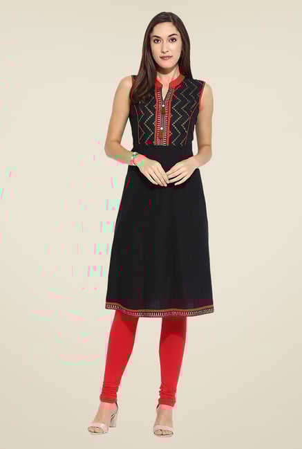 Mytri Black Printed Kurti Mytri Black Printed Kurti