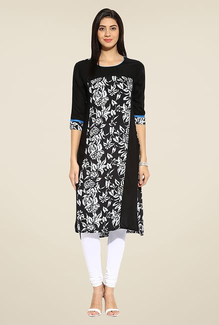 Mytri Black Printed Kurti Mytri Black Printed Kurti