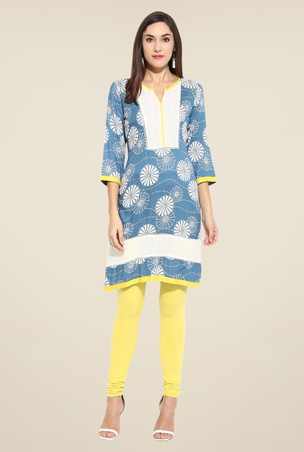Mytri Blue Printed Kurti Mytri Blue Printed Kurti