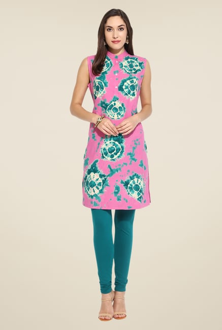 Mytri Pink Printed Kurti Mytri Pink Printed Kurti