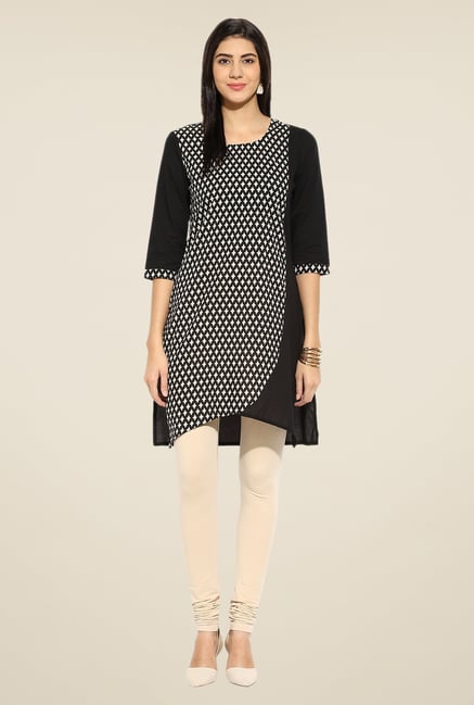 Mytri Black Printed Kurti Mytri Black Printed Kurti
