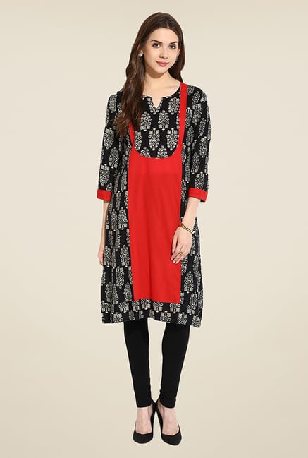 Mytri Black & Red Printed Kurti Mytri Black & Red Printed Kurti
