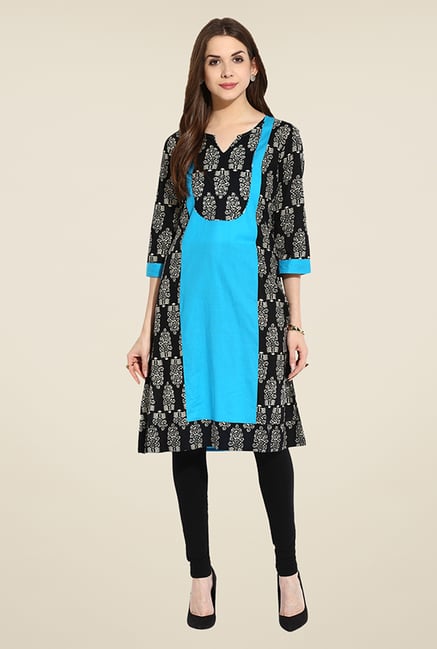 Mytri Black & Blue Printed Kurti Mytri Black & Blue Printed Kurti