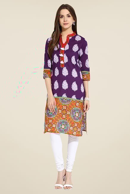 Mytri Purple Printed Kurti Mytri Purple Printed Kurti