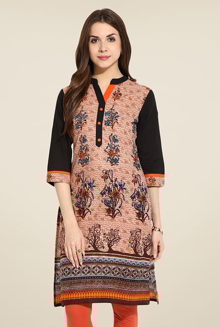 Mytri Brown Printed Kurti Mytri Brown Printed Kurti