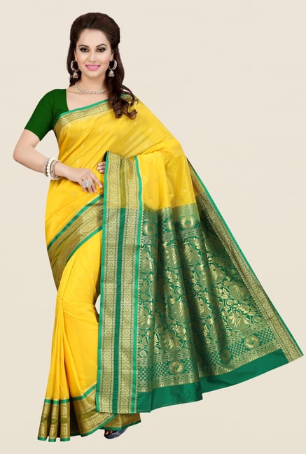 Ishin Yellow Printed Art Silk Saree Ishin Yellow Printed Art Silk Saree