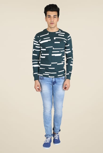 Easies Teal Printed T Shirt Easies Teal Printed T Shirt