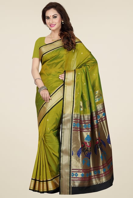 Ishin Green Printed Saree Ishin Green Printed Saree